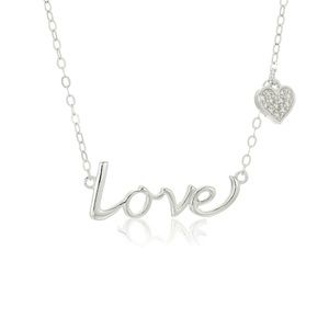 SS LOVE Script Necklace with Swarovski CZ ❤️